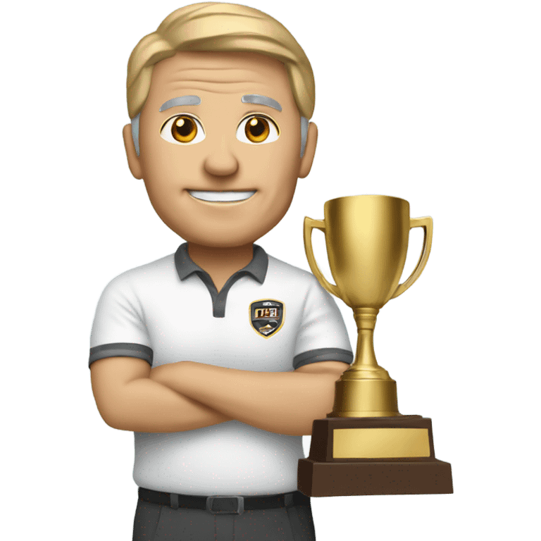 Football coach with trophy emoji