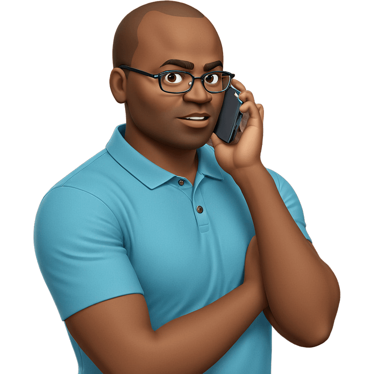 boy with glasses on phone emoji