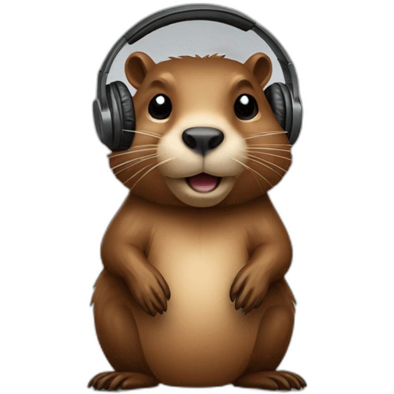 beaver with headphones emoji