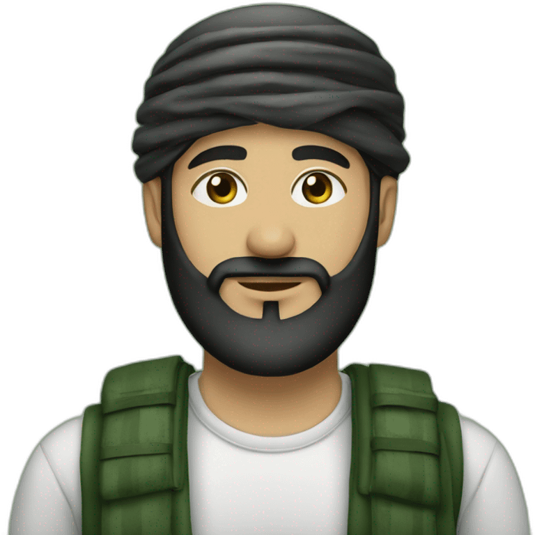 Palestinian with a brown beard, green eyes, and a palestinian keffieh emoji