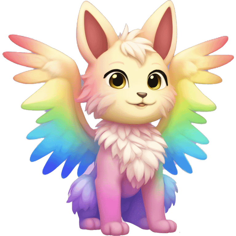 Anthro sparkle-rainbow-gradient-shiny-Chibi-style-Fur-Sona-Fakémon Full Body emoji