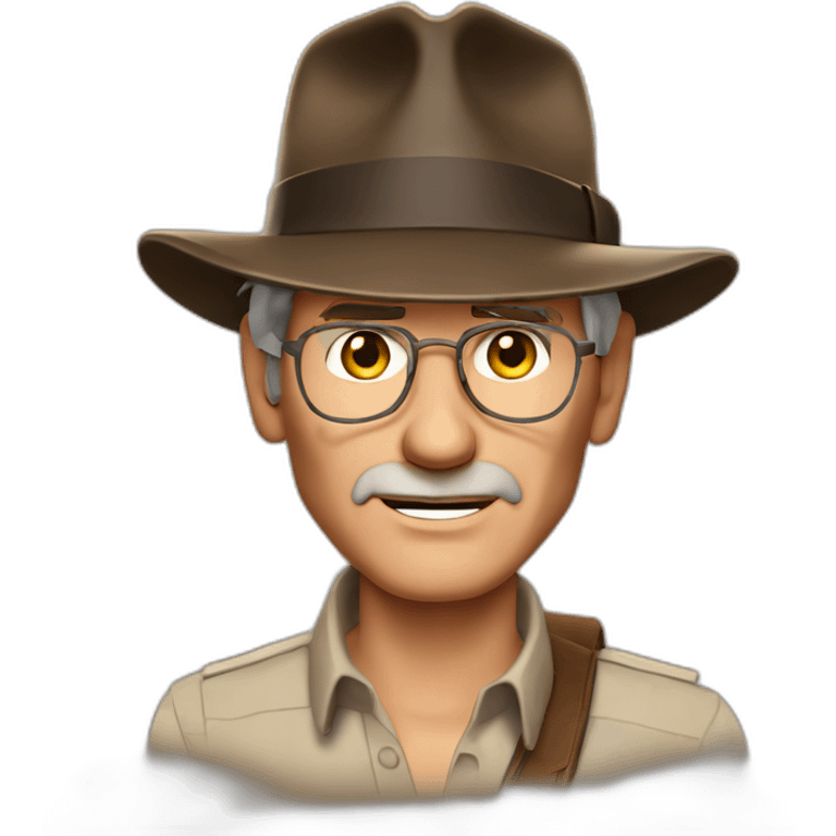 A TOK emoji of Harrison Ford as Indiana Jones. No patterns emoji