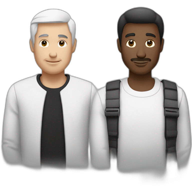 Un homme noir et un homme blanc qui ce serre la main emoji