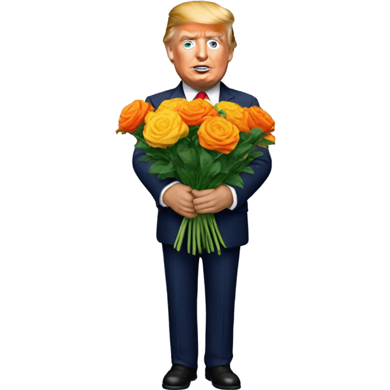 Donald trump holding flowers emoji