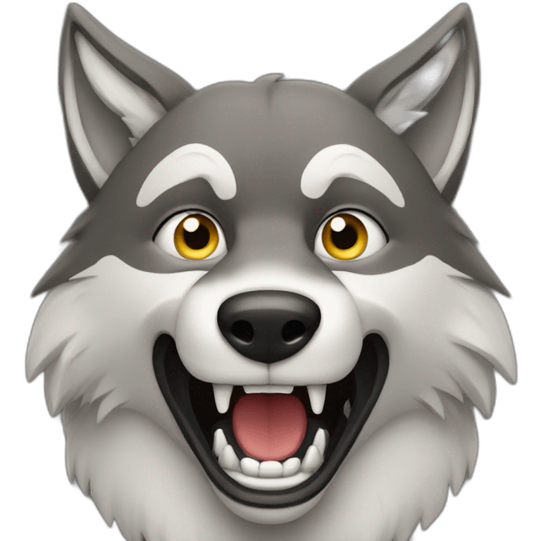 wolf cheering emoji