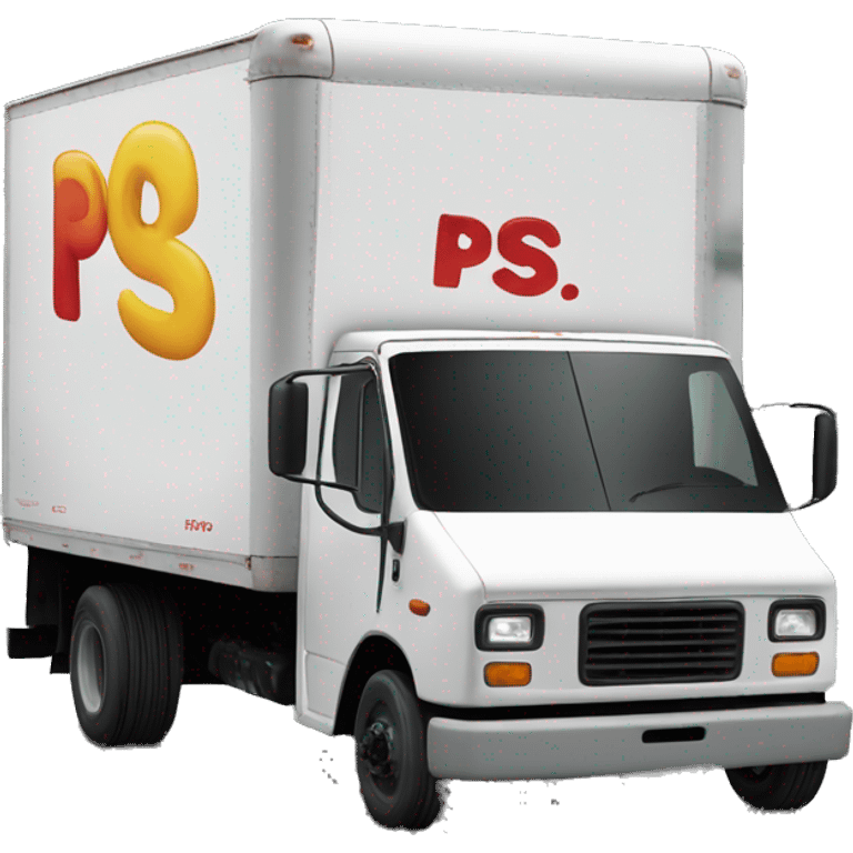 Boxtruck with letters "PGS” on the side emoji