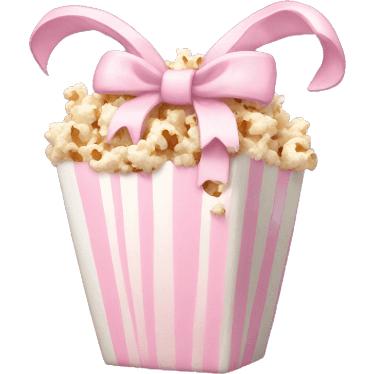 Light pink popcorn bow emoji