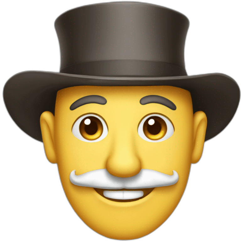 Happy merchant with small hat, crooked nose and a monocle emoji