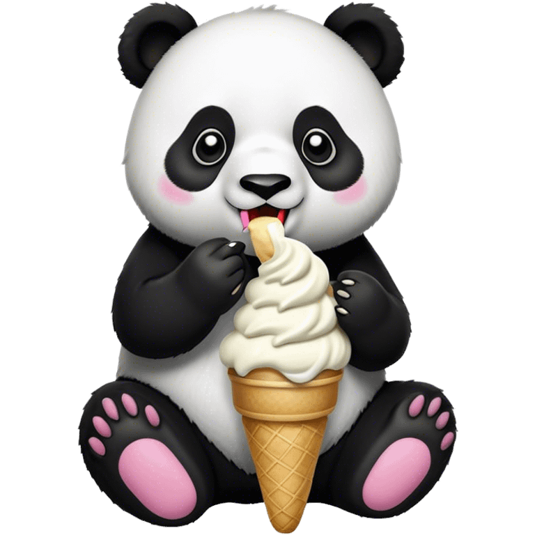 Panda eating ice cream emoji