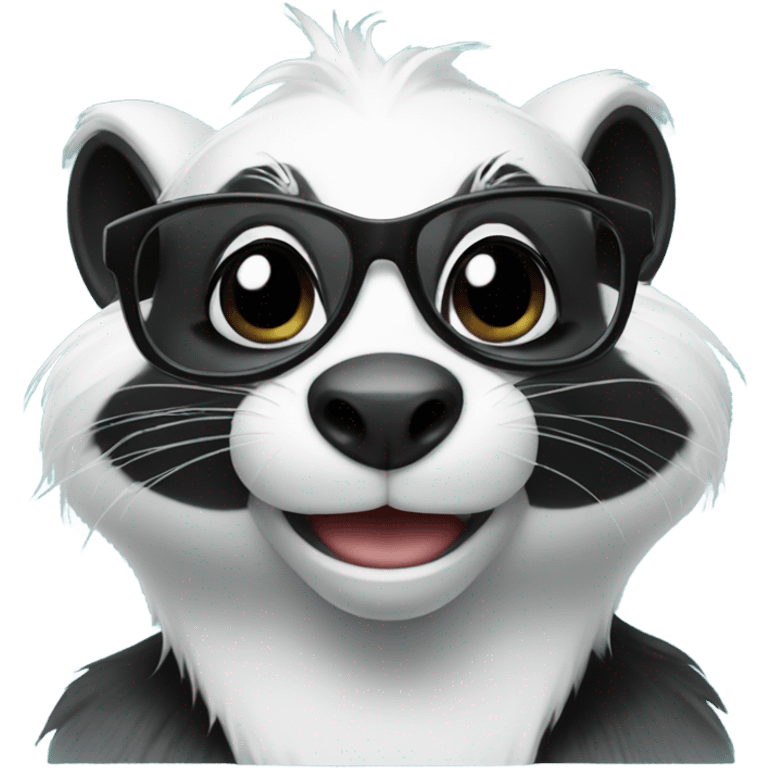 Skunk with glasses emoji