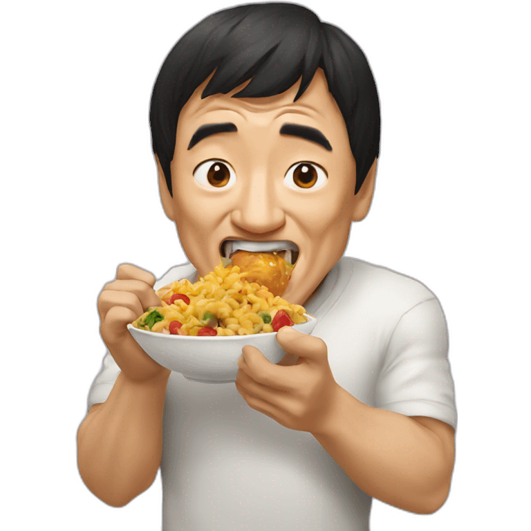 Jackie chan eating emoji