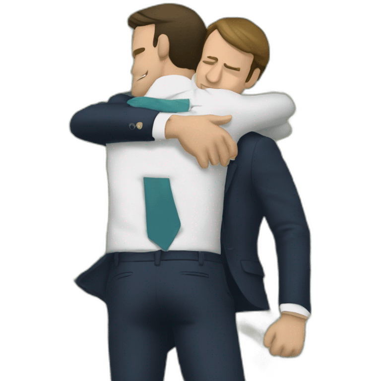 Macron hug money bills emoji