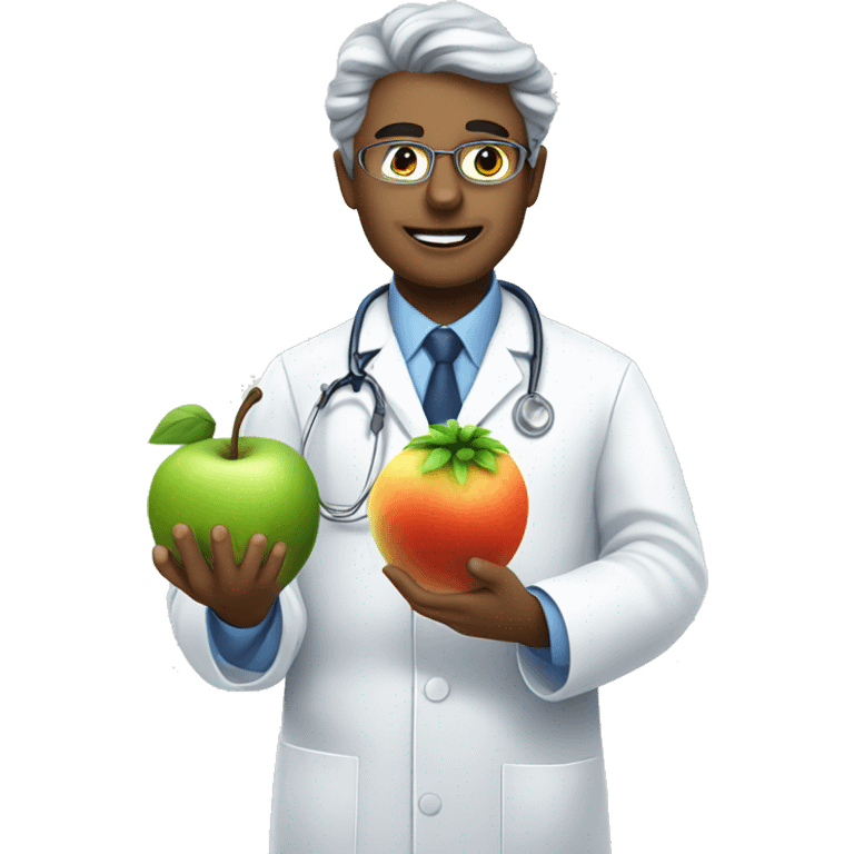 a doctor creating genetically modified fruit emoji