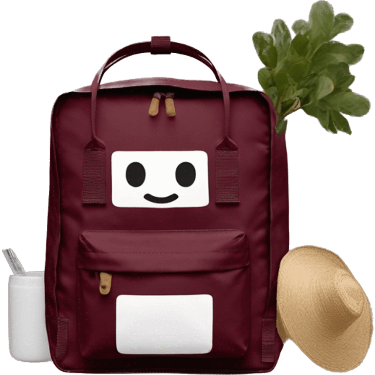 fjallraven kanken maroon tote bag emoji