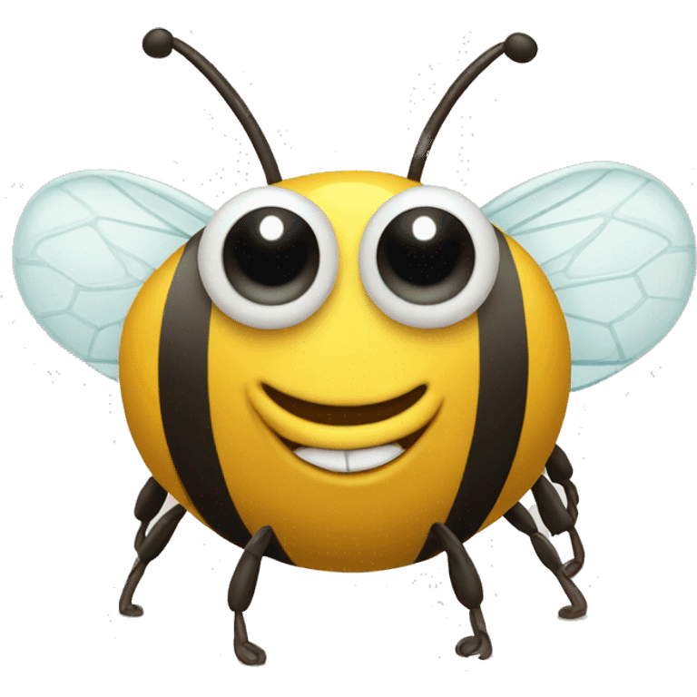 Happy looking bee with big eyes emoji