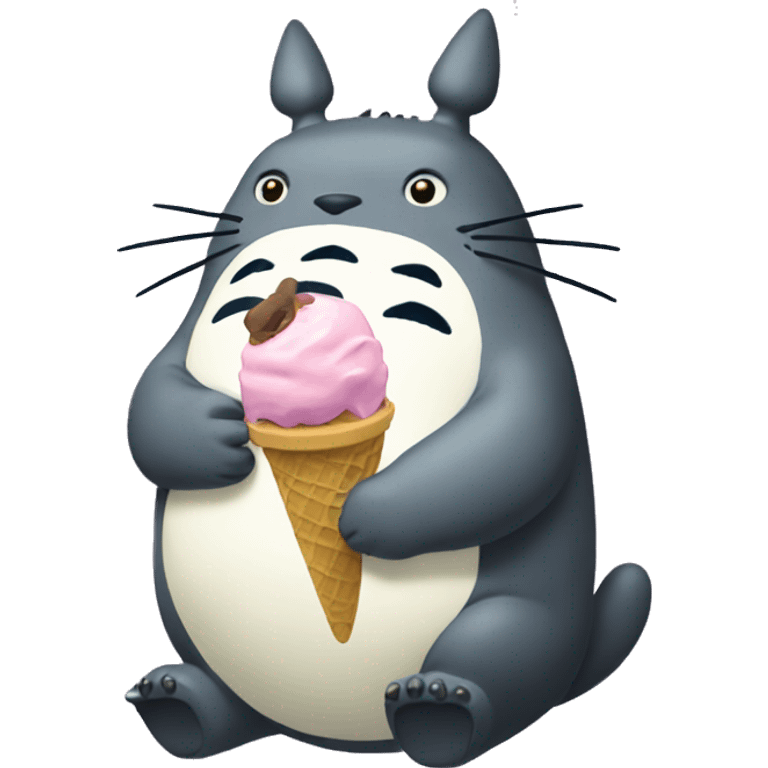 Totoro eating Ice Cream emoji