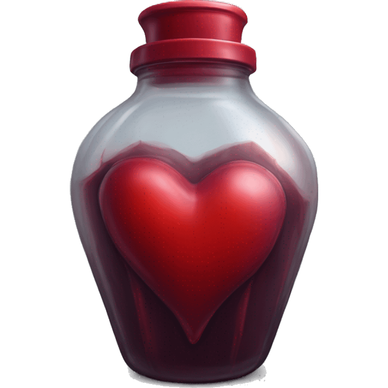 gothic red poison heart shaped jar  emoji