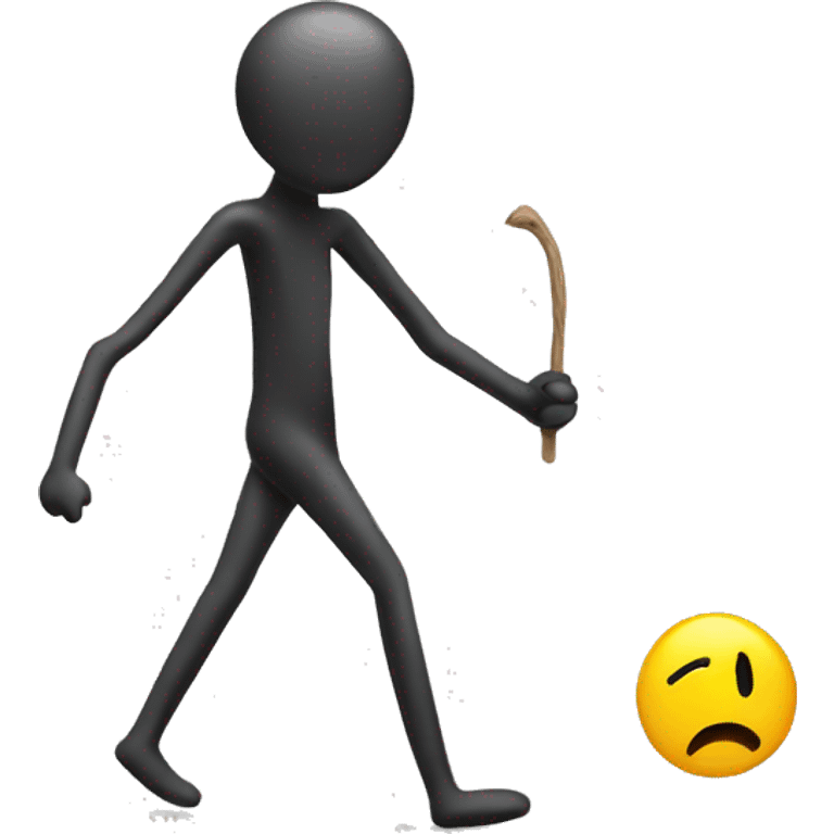 Stickman with a failing products emoji