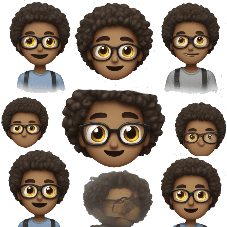 boy with lil curly hair, specs and beard. is a graphic designer emoji