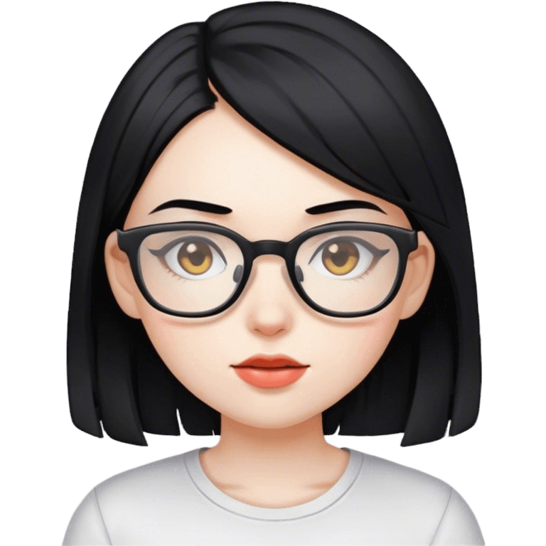 gamer, black hair girl with glasses emoji