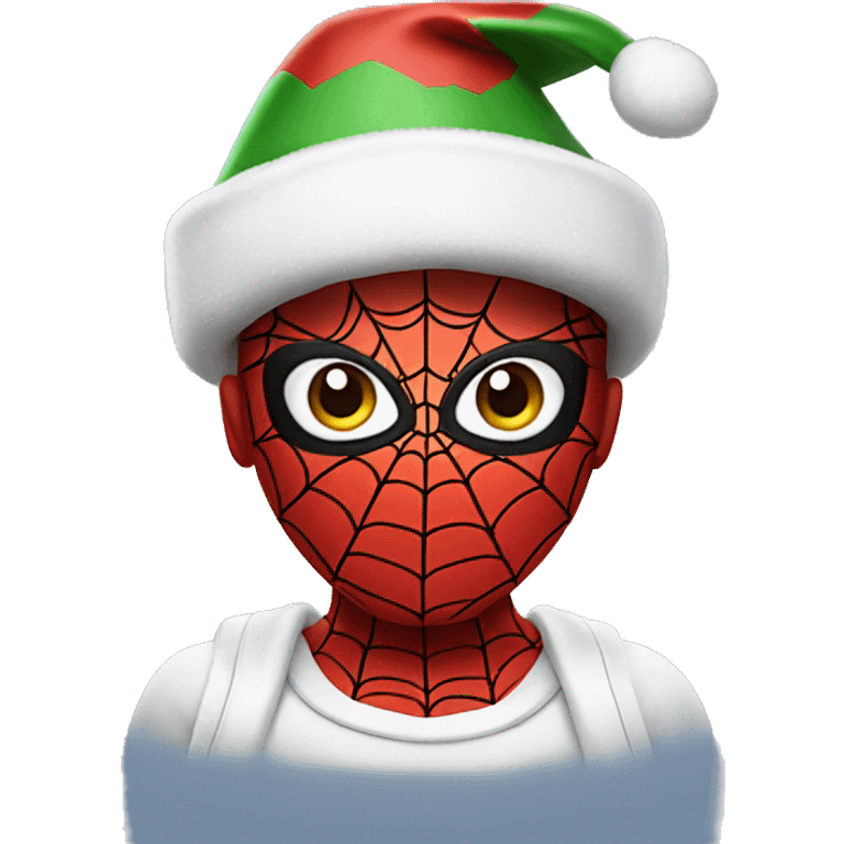 Spiderman With christmas hat emoji