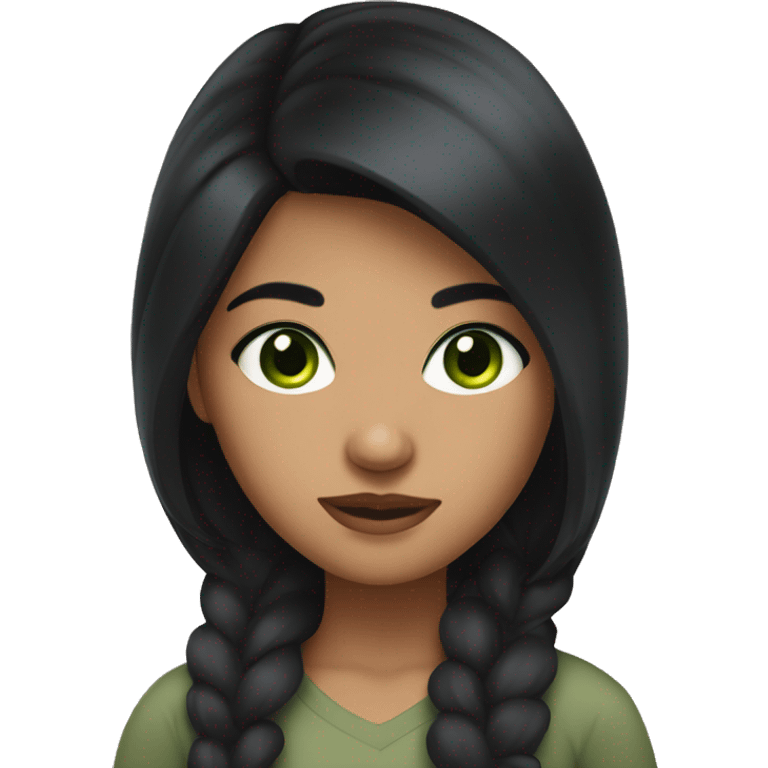 girl with black hair olive skin and green eyes emoji