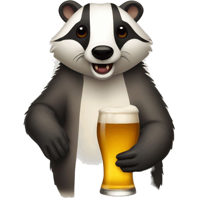 badger drinking beer emoji