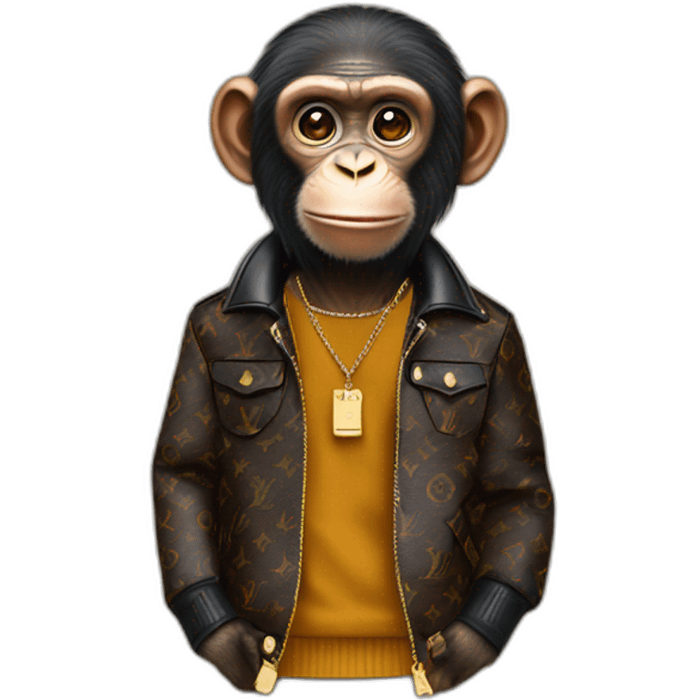 chimp with louis vuitton clothing emoji