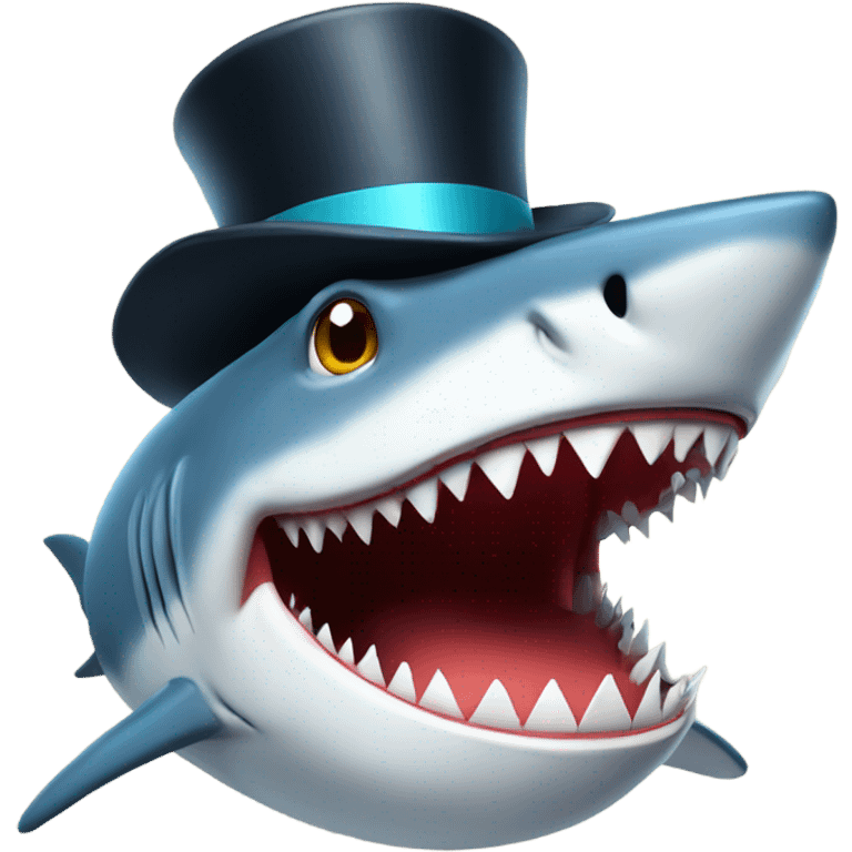 shark with tophat emoji