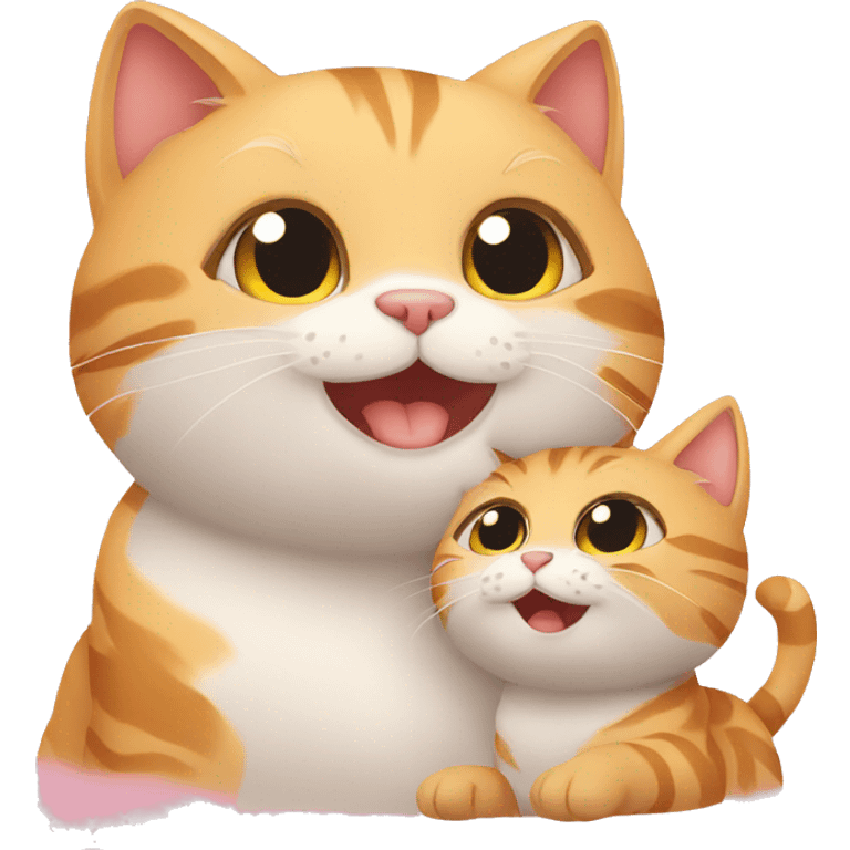 father cat and baby kitten emoji