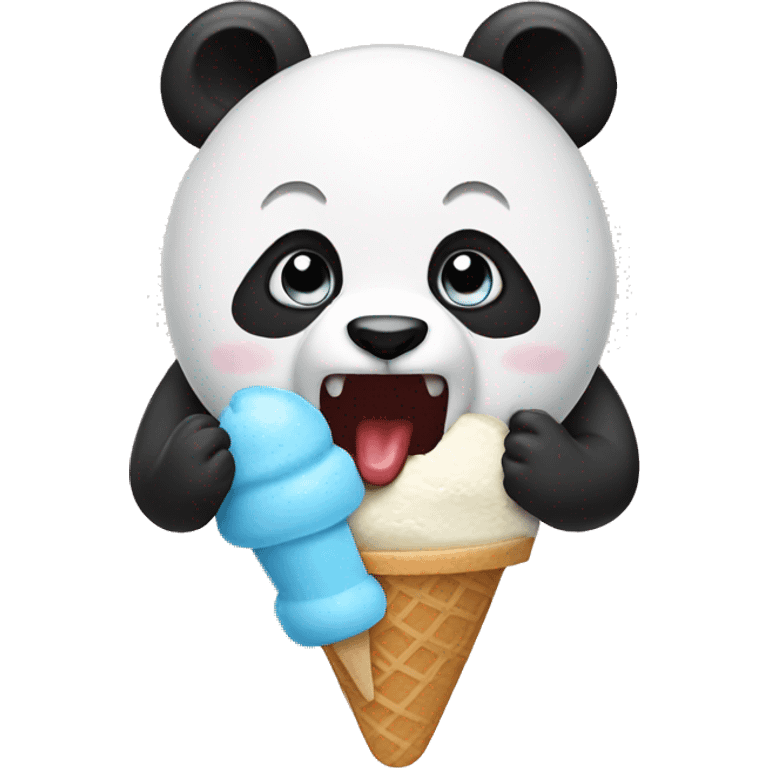 Ice cream eating a panda  emoji