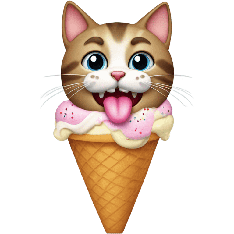 Cat eating ice cream  emoji