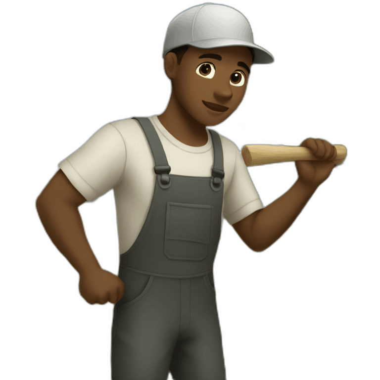 negro boy working on fields emoji