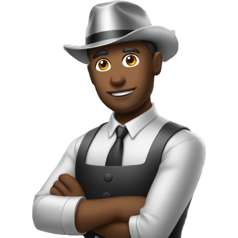 Barkeeper with aluminum hat emoji