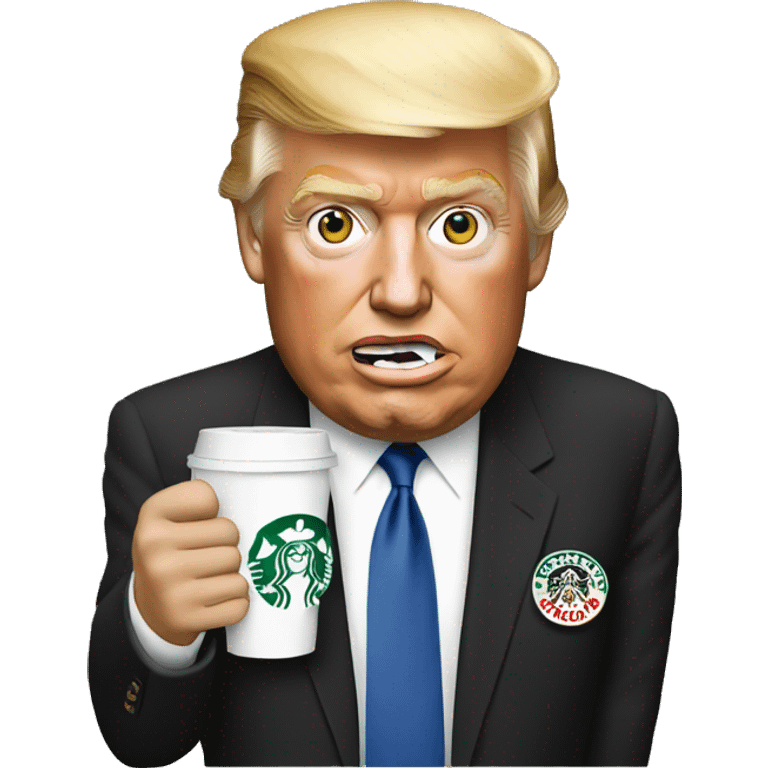 Donald Trump Drinking Starbucks emoji