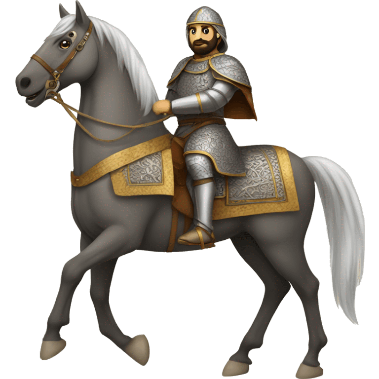 Persian medieval commander on a horse emoji