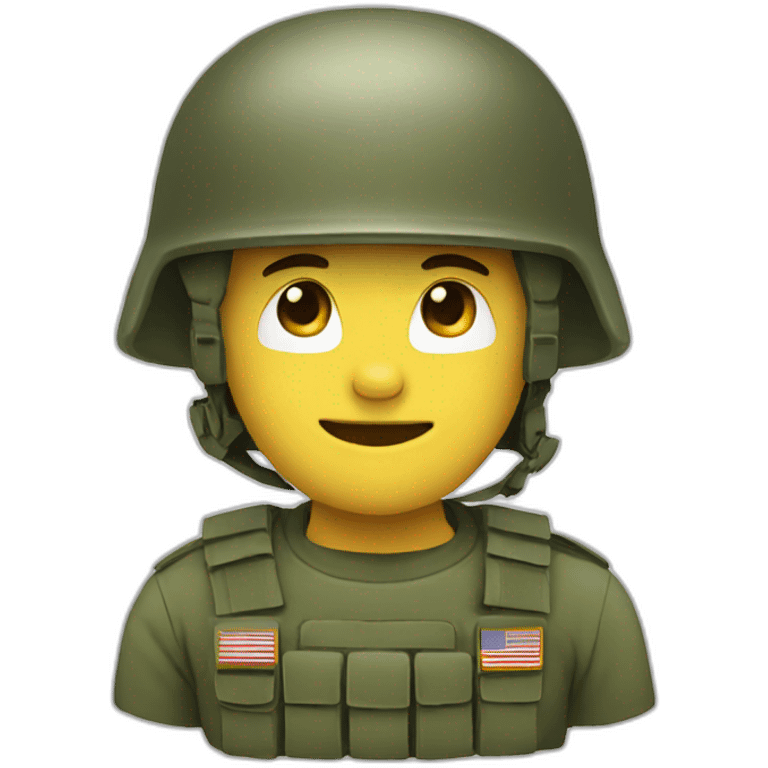 Emoji with military helmet emoji