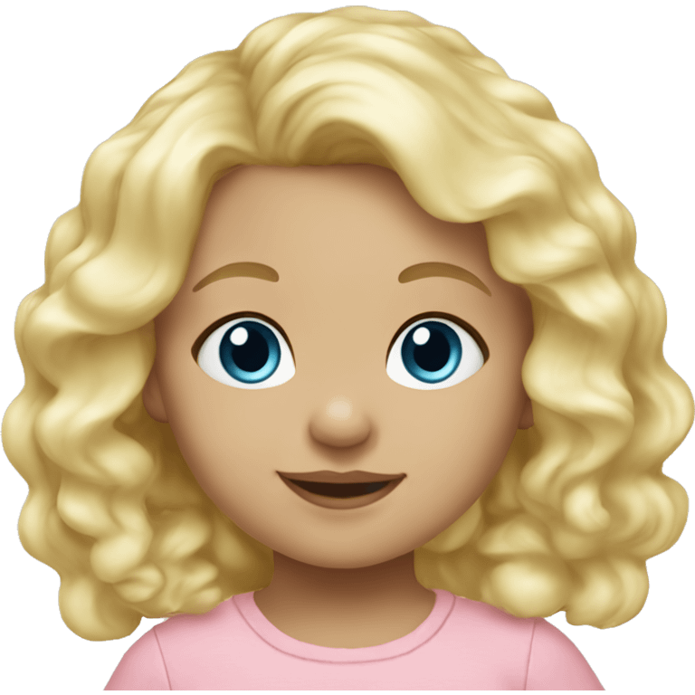 Blond baby girl- blueeyes-  wavy hair blonde emoji