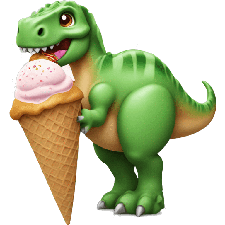 Dinosaur with a ice cream  emoji