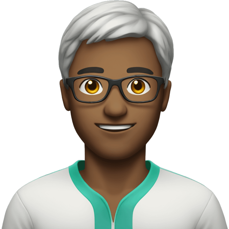 Guy with glasses playing tennis emoji