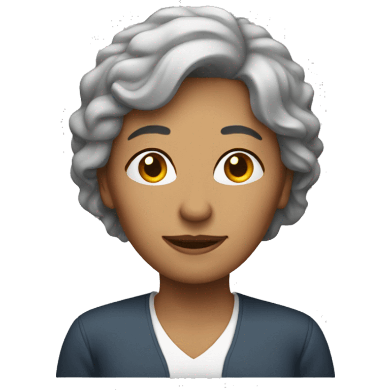 Middle aged Woman on computer emoji