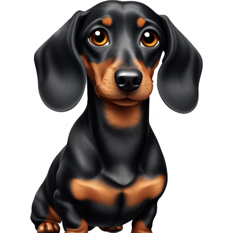 Black dapple mini dachshund  emoji