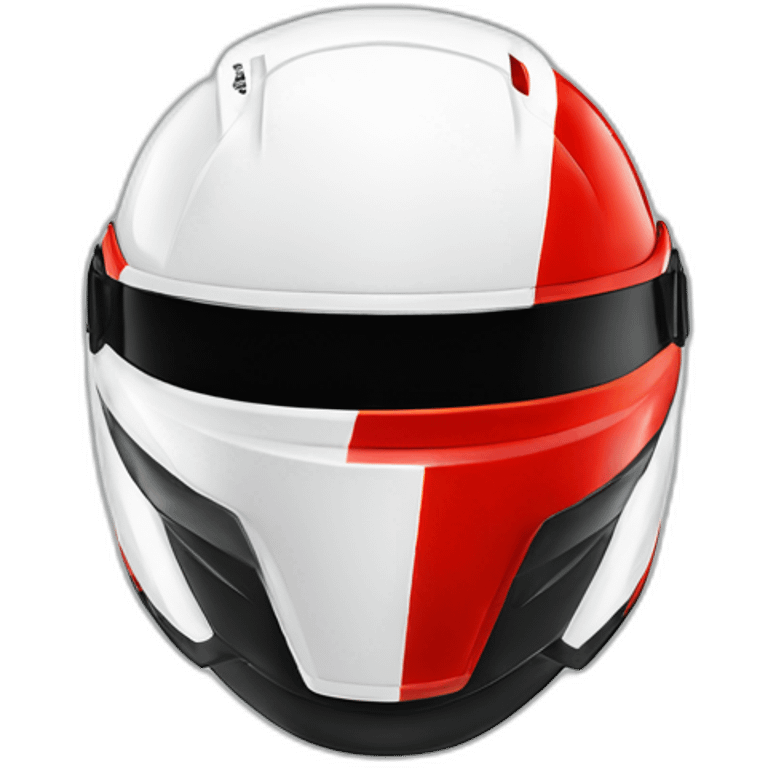 casco de piloto de f1 de color rojo y blanco y con la palabra"the ghost" emoji