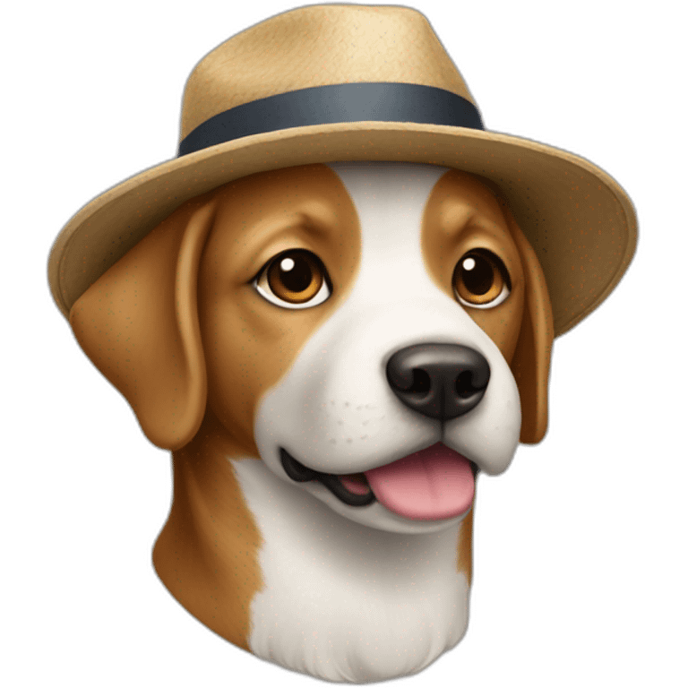 Chien avec un chapeau hautforme emoji