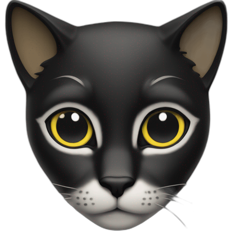 Chat noir sur un chat blanc emoji