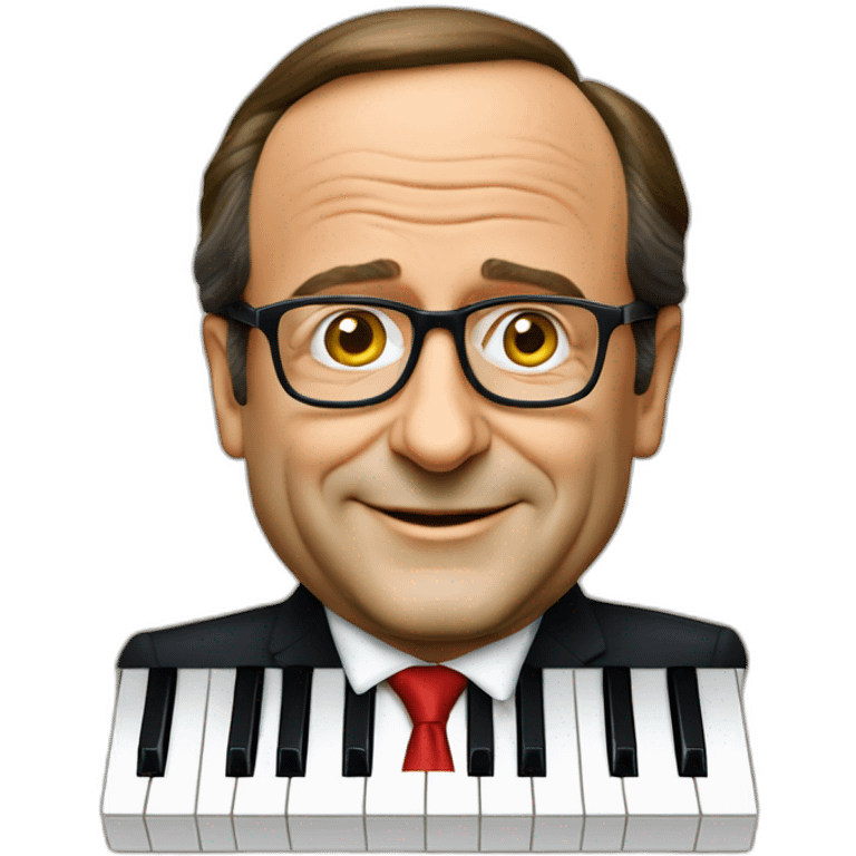 Francois Hollande fait du piano emoji