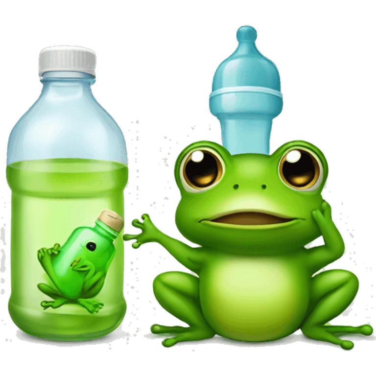 frog and baby bottle emoji