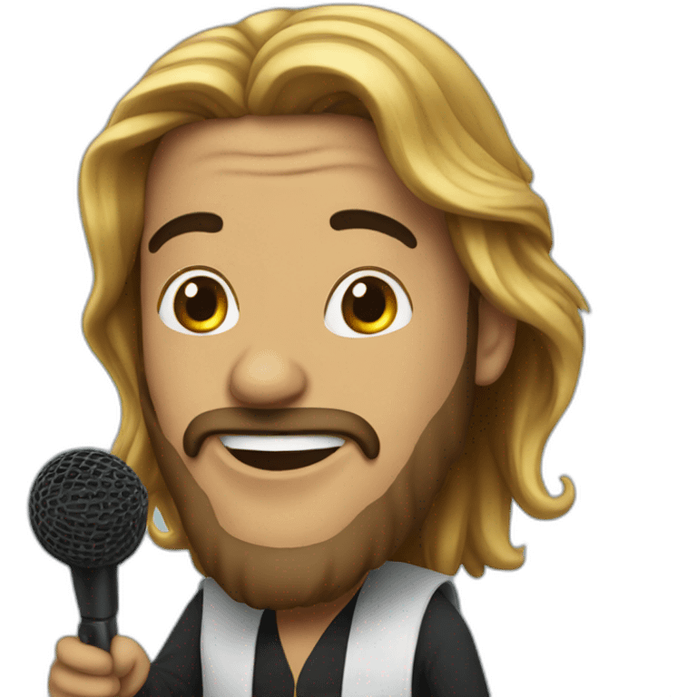 Arabic standup comedian with mic long hair  emoji