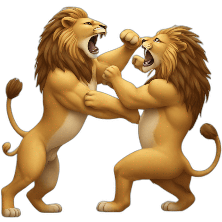 Lion fighting emoji