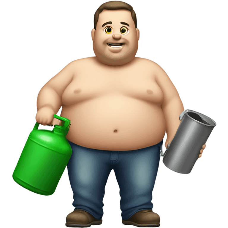 Fat guy with gas can emoji